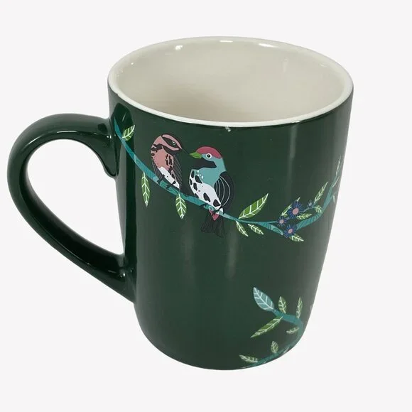 Starbucks Tropical Jungle Birds Coffee Mug Cup Green Blue Pink 10 OZ 2020 - Picture 3 of 7